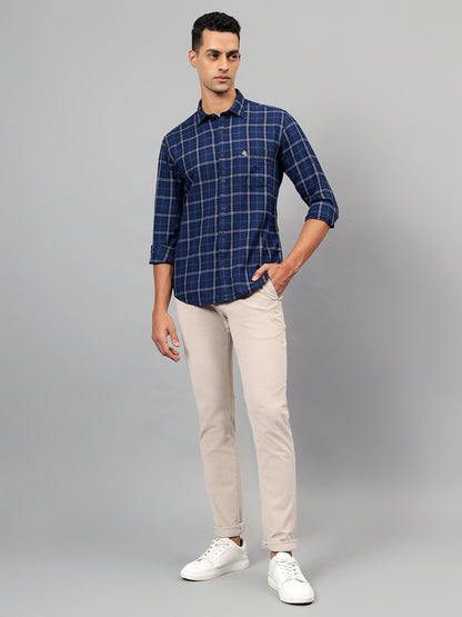 Casual Shirt for Men | Breathable & Soft with Color Fastness Regular Fit Spread Collar Neck Cotton Fabric Checkered Pattern