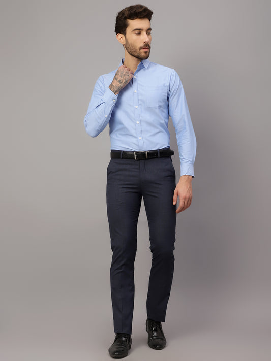 Formal Trouser for Men | Breathable & Soft with Color Fastness Regular Fit Poly Viscose Fabric Checkered Pattern Hook & Eye Closure