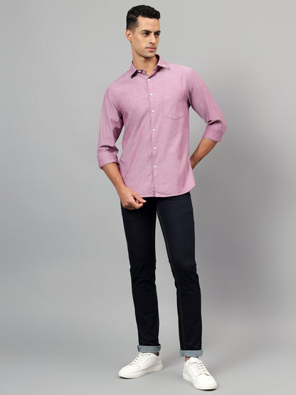 Casual Shirt for Men | Breathable & Soft with Color Fastness Regular Fit Spread Collar Neck Cotton Fabric Self Design Pattern