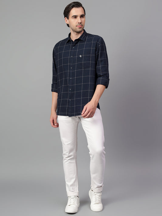 Casual Shirt for Men | Breathable & Soft with Color Fastness Regular Fit Spread Collar Neck Cotton Fabric Checkered Pattern