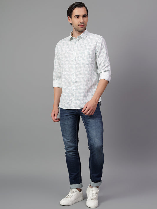 Casual Shirt for Men | Breathable & Soft with Color Fastness Regular Fit Spread Collar Neck Cotton Fabric Printed Pattern