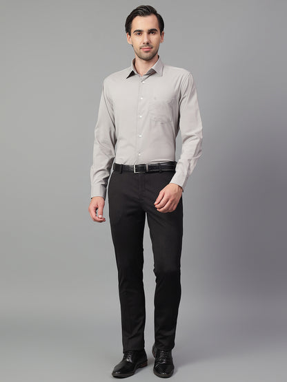 Formal Shirt for Men l Breathable & Soft with Color Fastness Regular Fit Spread Collar Neck Poly Cotton Fabric Solid Pattern