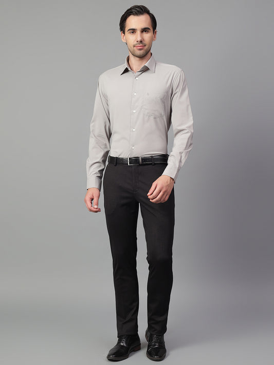 Formal Shirt for Men l Breathable & Soft with Color Fastness Regular Fit Spread Collar Neck Poly Cotton Fabric Solid Pattern