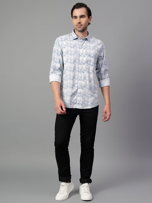 Casual Shirt for Men | Breathable & Soft with Color Fastness Regular Fit Spread Collar Neck Viscose Fabric Printed Pattern