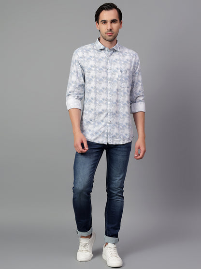Casual Shirt for Men | Breathable & Soft with Color Fastness Regular Fit Spread Collar Neck Viscose Fabric Printed Pattern