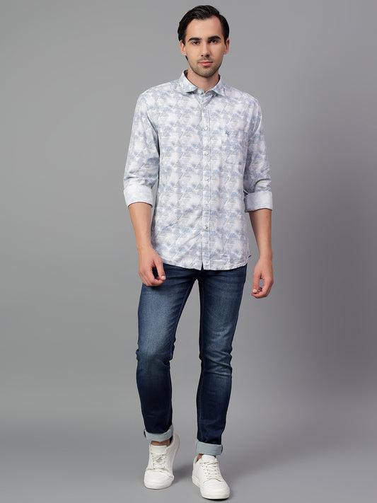 Casual Shirt for Men | Breathable & Soft with Color Fastness Regular Fit Spread Collar Neck Viscose Fabric Printed Pattern