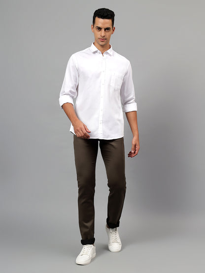 Casual Shirt for Men | Breathable & Soft with Color Fastness Regular Fit Spread Collar Neck Cotton Fabric Self Design Pattern