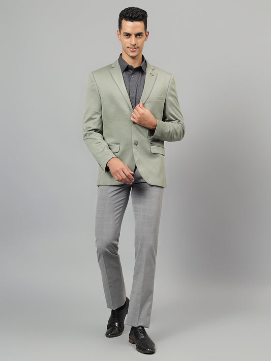 Blazer for Men | Premium Casual Blazer Slim Fit Notched Collar Terry Rayon Fabric Solid Pattern