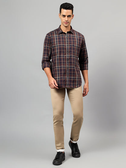 Casual Shirt for Men | Breathable & Soft with Color Fastness Regular Fit Spread Collar Neck Cotton Fabric Checkered Pattern