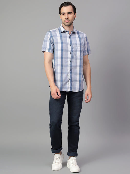 Casual Shirt for Men | Breathable & Soft with Color Fastness Regular Fit Spread Collar Neck Cotton Fabric Checkered Pattern