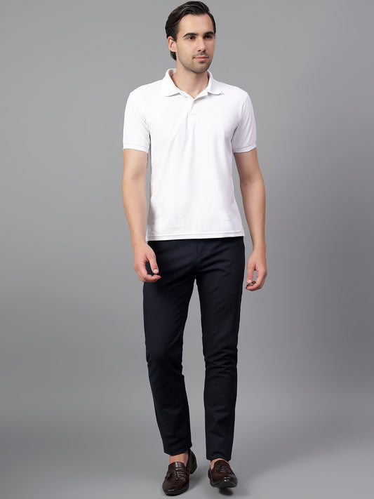 Casual Trouser for Men | Breathable & Soft with Color Fastness Regular Fit Cotton Blend Fabric Solid Pattern Button Closure