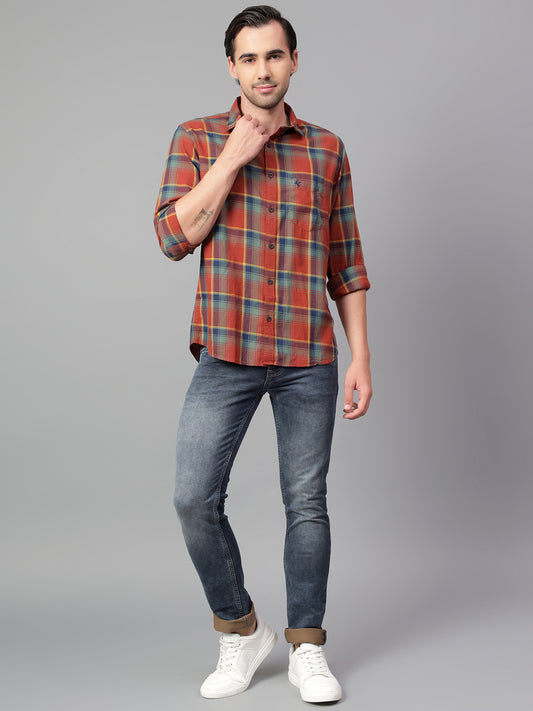 Casual Shirt for Men | Breathable & Soft with Color Fastness Regular Fit Spread Collar Neck Cotton Fabric Checkered Pattern