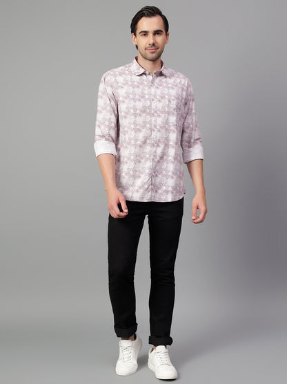 Casual Shirt for Men | Breathable & Soft with Color Fastness Regular Fit Spread Collar Neck Viscose Fabric Printed Pattern