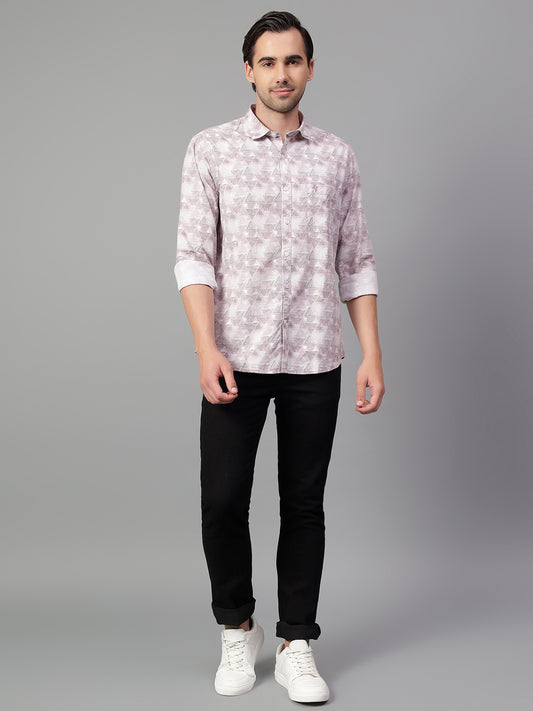 Casual Shirt for Men | Breathable & Soft with Color Fastness Regular Fit Spread Collar Neck Viscose Fabric Printed Pattern
