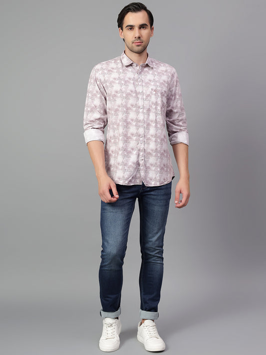 Casual Shirt for Men | Breathable & Soft with Color Fastness Regular Fit Spread Collar Neck Viscose Fabric Printed Pattern