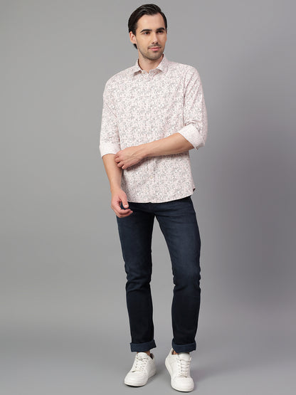 Casual Shirt for Men | Breathable & Soft with Color Fastness Regular Fit Spread Collar Neck Cotton Fabric Printed Pattern