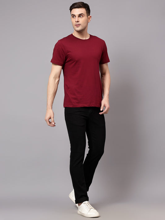 Denim Jeans for Men l Breathable & Soft with Color Fastness Ultra Narrow Fit Cotton Fabric Solid Pattern Button Closure