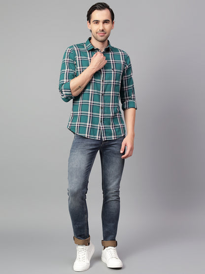 Casual Shirt for Men | Breathable & Soft with Color Fastness Regular Fit Spread Collar Neck Cotton Fabric Checkered Pattern