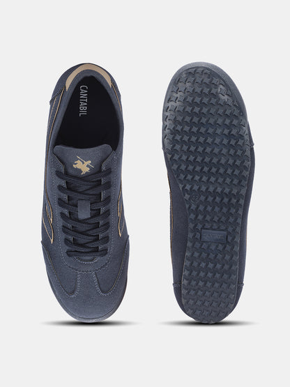 Men's Navy Colourblock Casual Sneakers