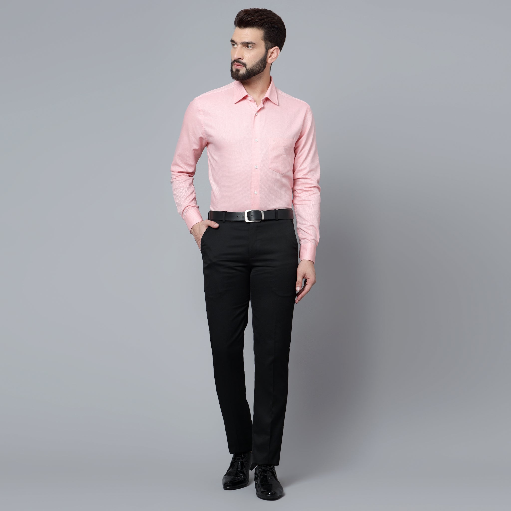 Rose Pink Shirt  Black Trousers Set  BInfinite