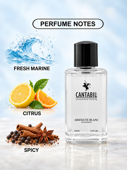 Unisex Long Lasting Absolute Blanc Marine & Amber Eau De Parfum 100ml