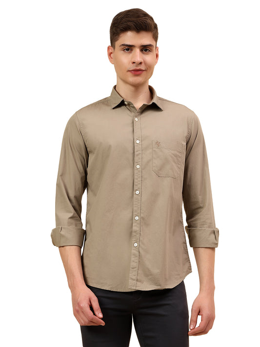 Shirt for Men | Breathable & Soft with Color Fastness Slim Fit Spread Collar Pure Cotton Fabric Solid Pattern