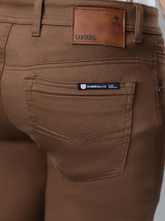 Casual Trouser for Men | Breathable & Soft with Color Fastness Regular Fit Cotton Blend Fabric Solid Pattern Button Closure