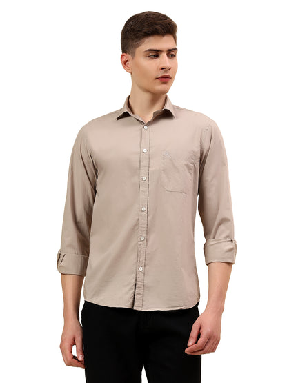 Shirt for Men | Breathable & Soft with Color Fastness Slim Fit Spread Collar Pure Cotton Fabric Solid Pattern