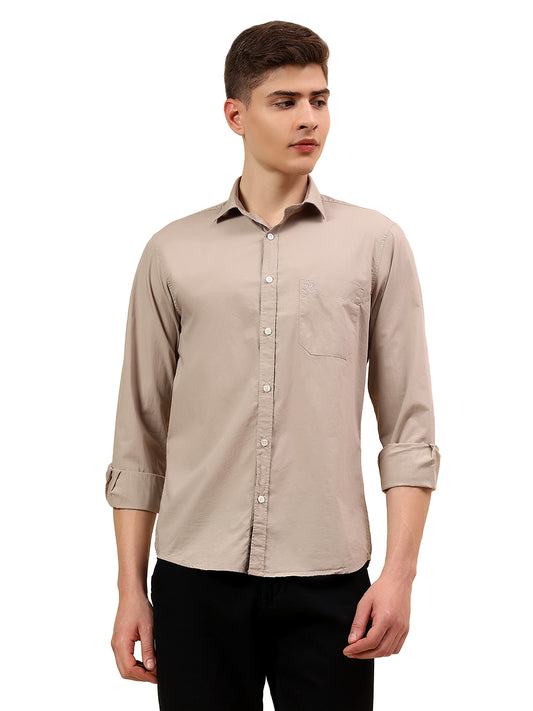 Shirt for Men | Breathable & Soft with Color Fastness Slim Fit Spread Collar Pure Cotton Fabric Solid Pattern