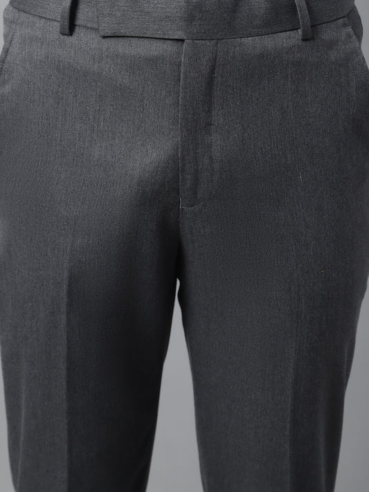 Formal Trouser for Men | Breathable & Soft with Color Fastness Regular Fit Poly Viscose Fabric Self Design Pattern Hook & Eye Closure