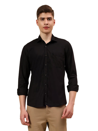 Shirt for Men | Breathable & Soft with Color Fastness Slim Fit Spread Collar Pure Cotton Fabric Solid Pattern