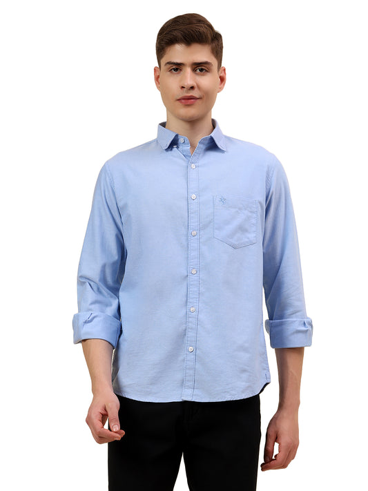 Shirt for Men | Breathable & Soft with Color Fastness Slim Fit Spread Collar Pure Cotton Fabric Solid Pattern