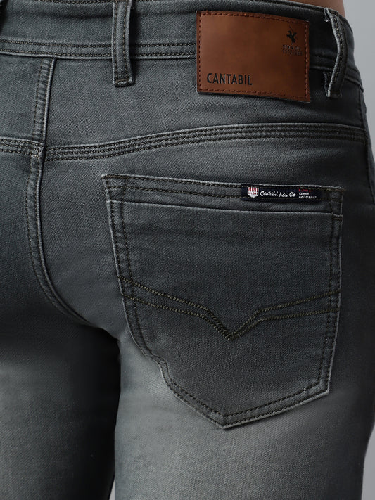 Denim Jeans for Men l Breathable & Soft with Color Fastness Ultra Narrow Fit Cotton Fabric Solid Pattern Button Closure