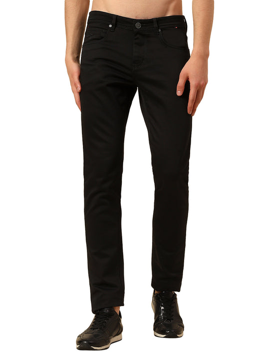 Denim Jeans for Men | Breathable & Soft with Color Fastness Ultra Narrow Poly Cotton Fabric Solid Pattern Button Closure