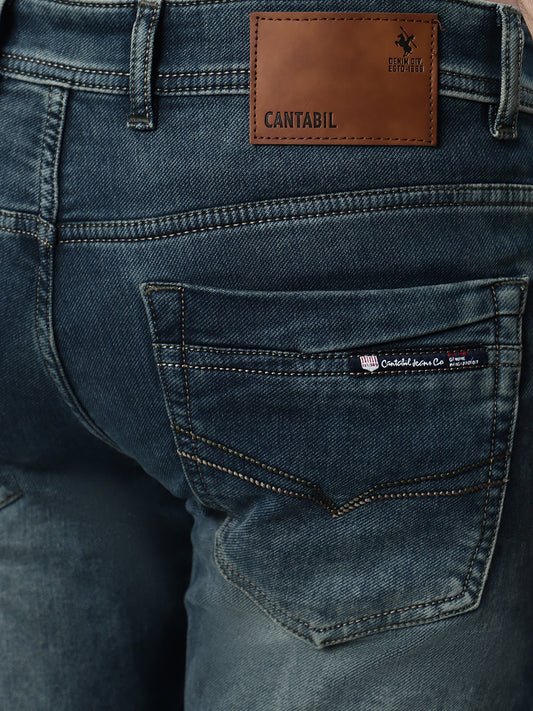 Denim Jeans for Men l Breathable & Soft with Color Fastness Ultra Narrow Fit Cotton Fabric Solid Pattern Button Closure