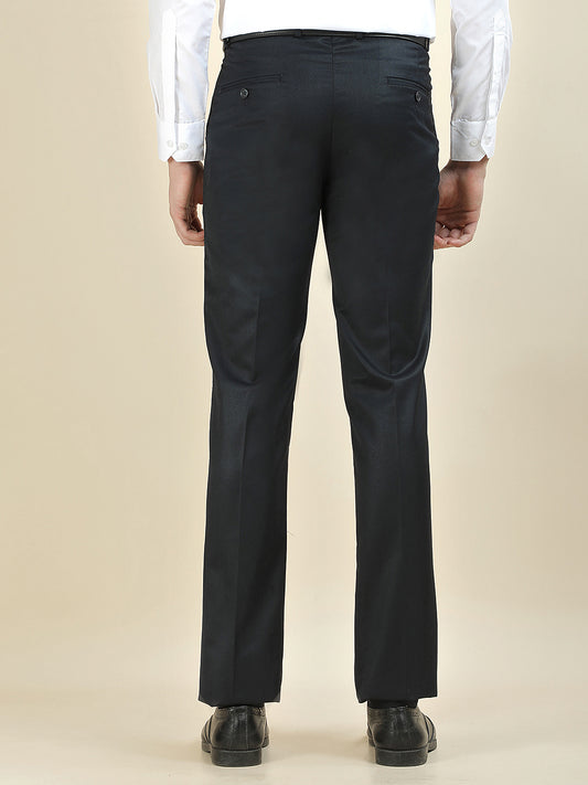 Formal Trouser for Men | Breathable & Soft with Color Fastness Regular Fit Cotton Blend Fabric Solid Pattern Hook & Bar Closure