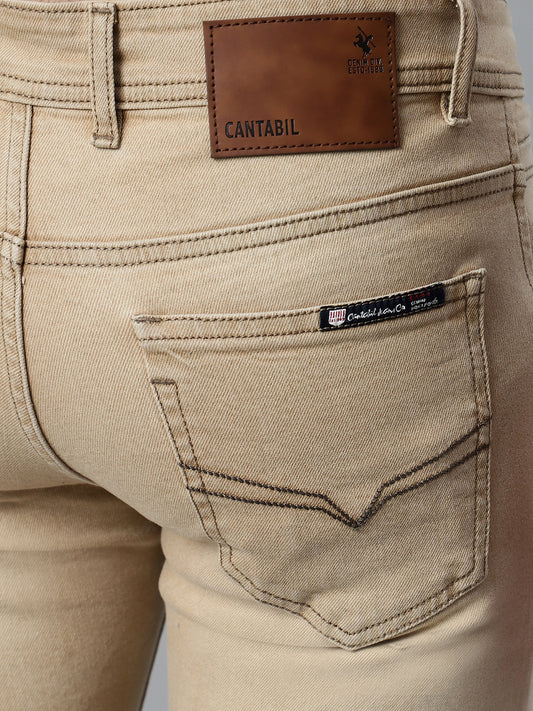 Denim Jeans for Men l Breathable & Soft with Color Fastness Ultra Narrow Fit Cotton Fabric Solid Pattern Button Closure