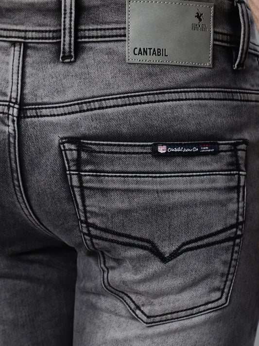 Denim Jeans for Men l Breathable & Soft with Color Fastness Ultra Narrow Fit Cotton Fabric Solid Pattern Button Closure