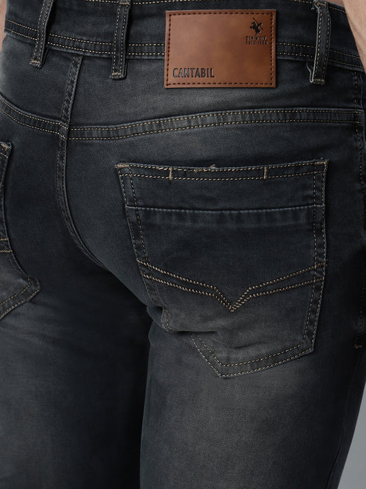 Denim Jeans for Men l Breathable & Soft with Color Fastness Ultra Narrow Fit Cotton Fabric Solid Pattern Button Closure