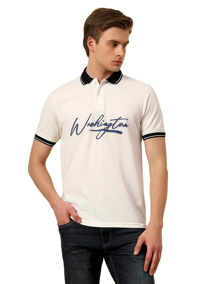 T-Shirt for Men | Breathable & Soft with Color Fastness Regular Fit Polo Neck Poly Cotton Fabric Printed Pattern