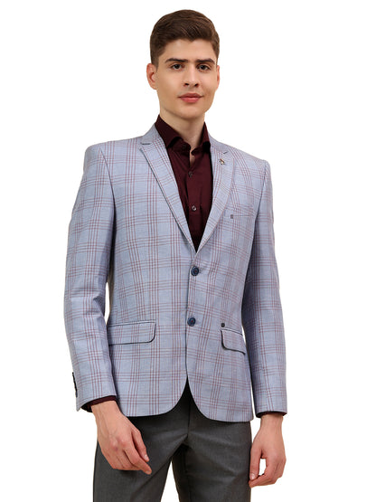 Blazer for Men | Premium Casual Blazer Slim Fit Notched Collar Poly Viscose Fabric Check Pattern