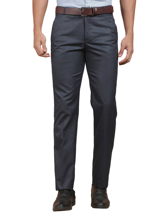 Formal Trouser for Men | Breathable & Soft with Color Fastness Regular Fit Cotton Blend Fabric Solid Pattern Hook & Bar Closure