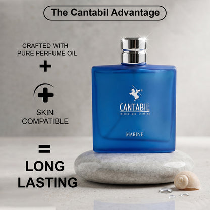 Cantabil Luxury Long Lasting Impulse & Marine Perfume for Men & Women | 2x100ml with Lemon, Jasmine & Musk | Eau De Parfum