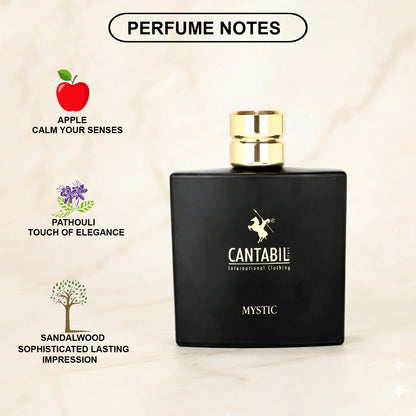 Cantabil Luxury Long Lasting Mystic & Marine Perfume for Men & Women | 2x100ml with Lemon, Jasmine & Musk | Eau De Parfum