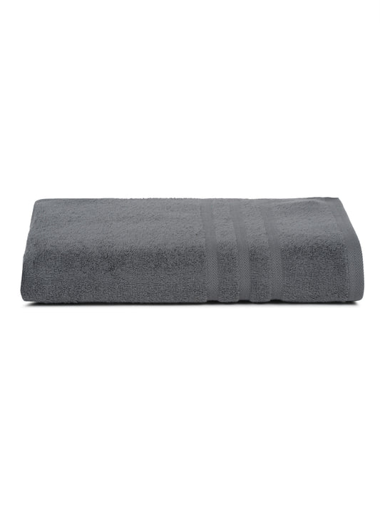 Unisex Grey Basic Terry Bath Towel