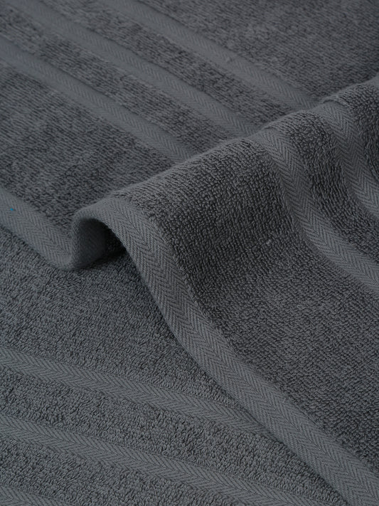 Unisex Grey Basic Terry Bath Towel