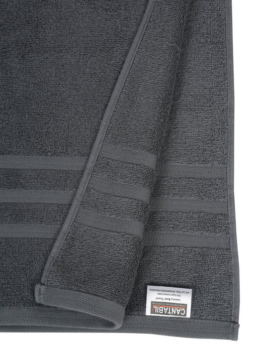 Unisex Grey Basic Terry Bath Towel