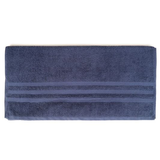 Unisex Navy Blue Basic Terry Bath Towel