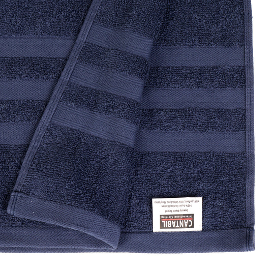 Unisex Navy Blue Basic Terry Bath Towel