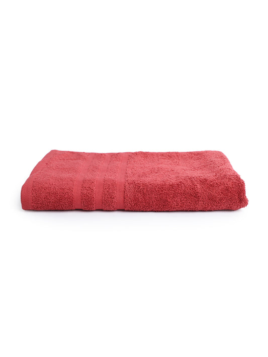 Unisex Red Basic Terry Bath Towel
